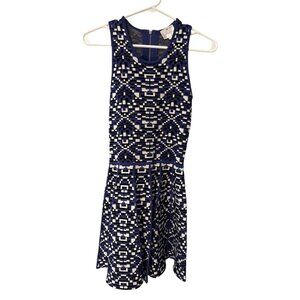 Parker Kaitlyn Pleated Dress in Calypso Combo, Size Small Pre-Owned EUC